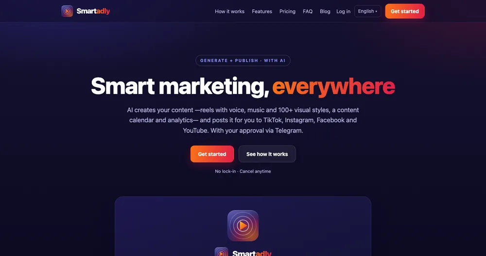 Captura del sitio de SmartAdly