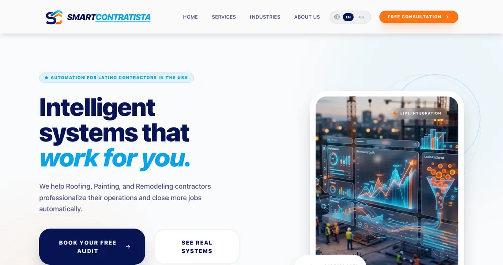 Captura del sitio de SmartContratista